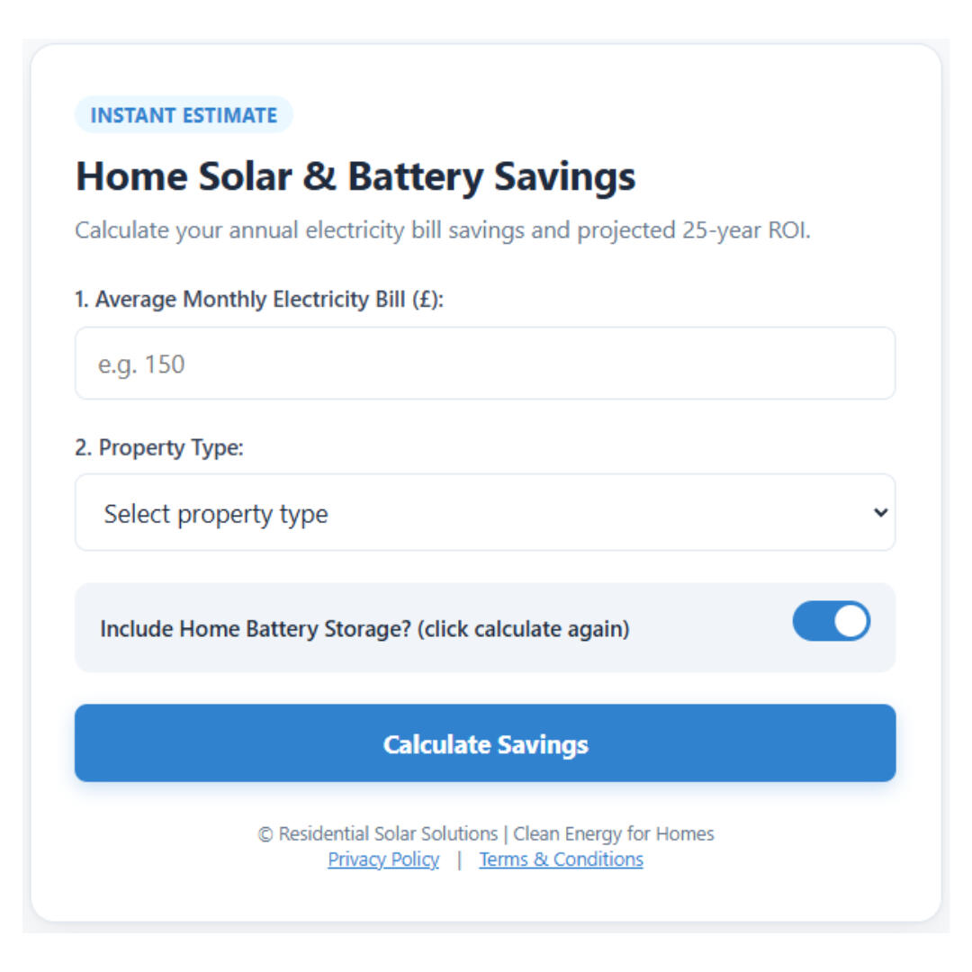 Home Solar & Battery Savings Home Solar & Battery Savings