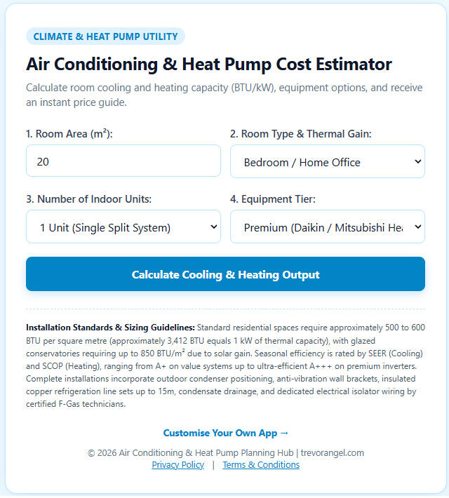 Air Con & Heat Pump Estimator Air Con & Heat Pump Estimator