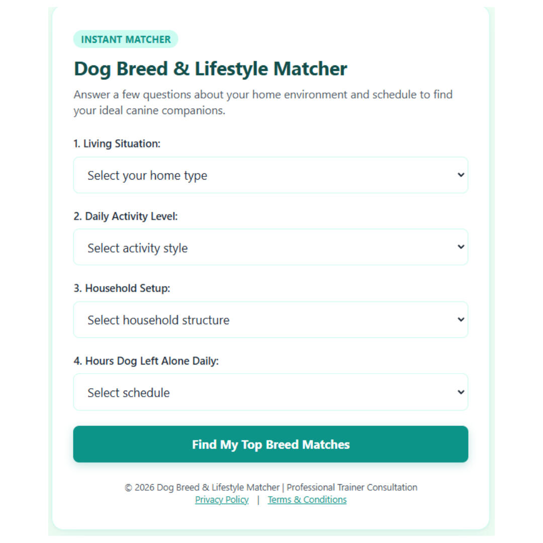 Dog Breed & Lifestyle Matcher Dog Breed & Lifestyle Matcher
