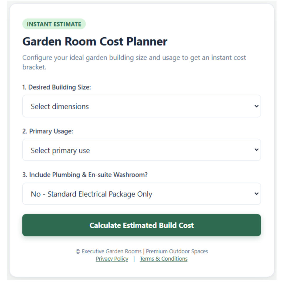 Garden Room & Cost Planner Garden Room & Cost Planner